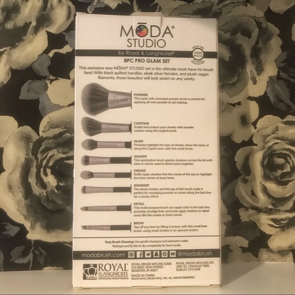 BNIB MODA STUDIO 8PC BRUSH SET - Picture 2 of 3